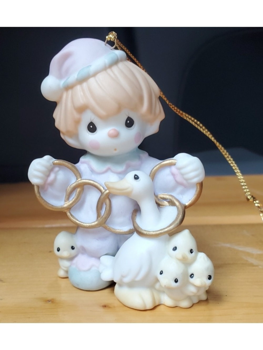 1999 Precious Moments Golden Rings of Friendship Ornament 12 Days Christmas